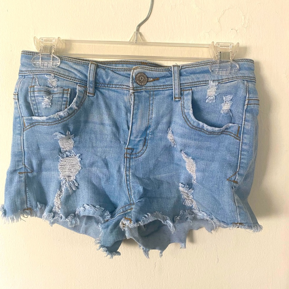 Distressed Denim Shorts